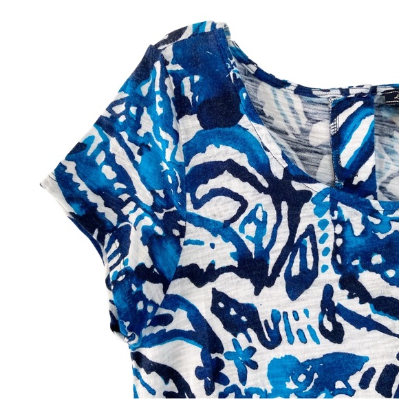 Lucky Brand Women's Batik Garden Dress Blue Floral Size Small - Picture 7 of 10